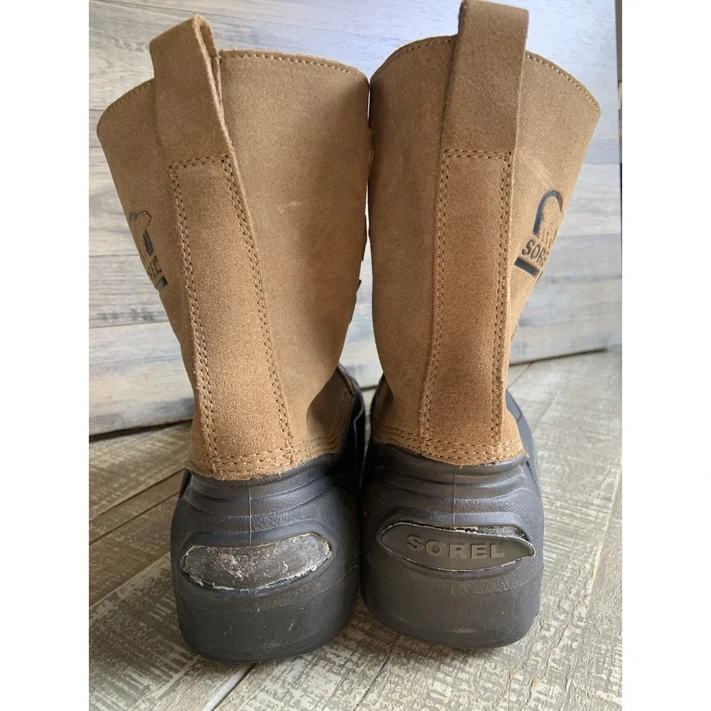 Sorel Boots Men's Size 8 CHILANKO‎ Badger Winter Suede Lace Up Rubber Toe Brown